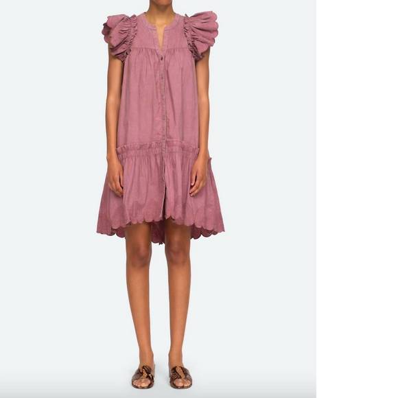 Nwt sea heidi heart quilt petal sleeve tiered tunic in dusty rose - Picture 3 of 3